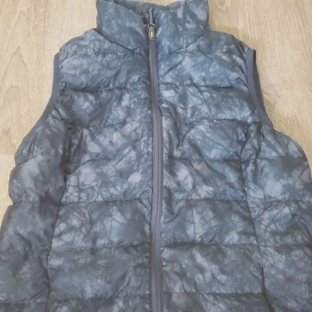 Eddie Bauer Womens EB650 Down Full‎ Zip Puffer Vest Jacket Small Marble Blue